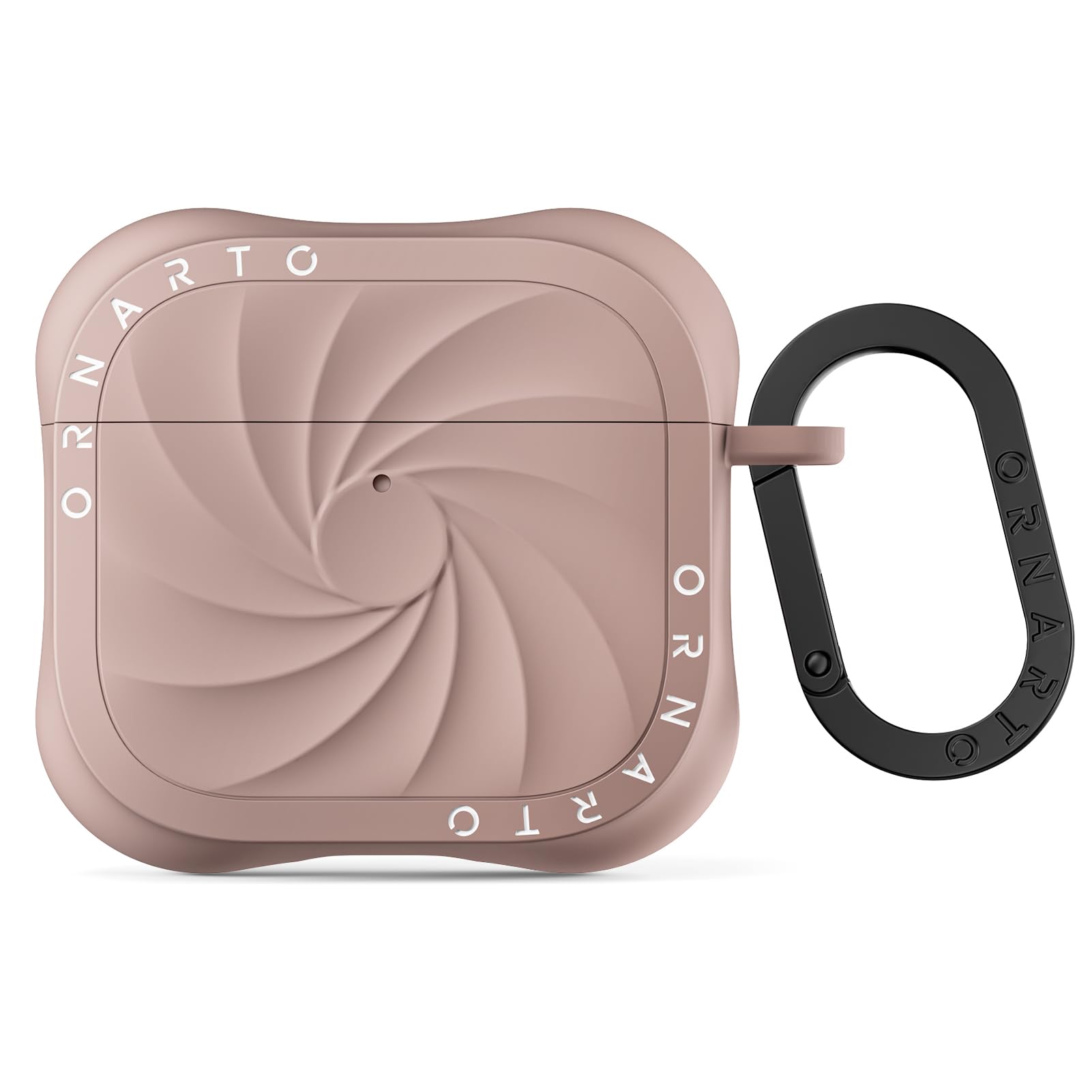 Photo 1 of ORNARTO Vortuxe for AirPods 4th Generation Case, Sleek Vortex Design Liquid Silicone Cover Anti-Scratch, 2X MIL-STD Drop Protection for AirPods 4 Case - Latte