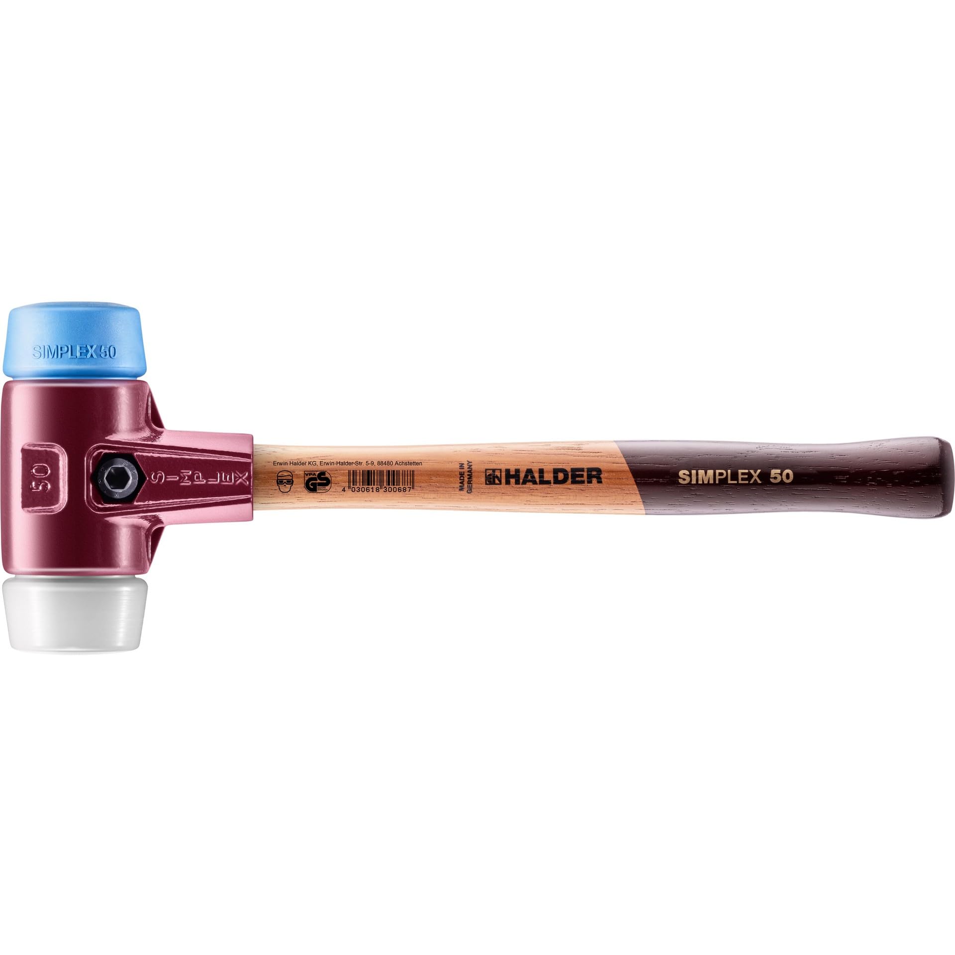 Halder 3017050 "Simplex Soft-Face Superplastic/TPE-Soft" Mallet, Multi-Colour, 50 mm
