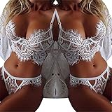 Sexy Women Lace Lingerie Sets,Hemlock Womens Dress Babydoll Nightwear Sleepwear G-string Underwear (S, White)