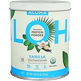 Aloha Organic Plant-Based Protein Powder, Vanilla, 18g Protein, USDA Certified Organic, Gluten Free & Non-GMO, 525 Gm (Pack of 1)