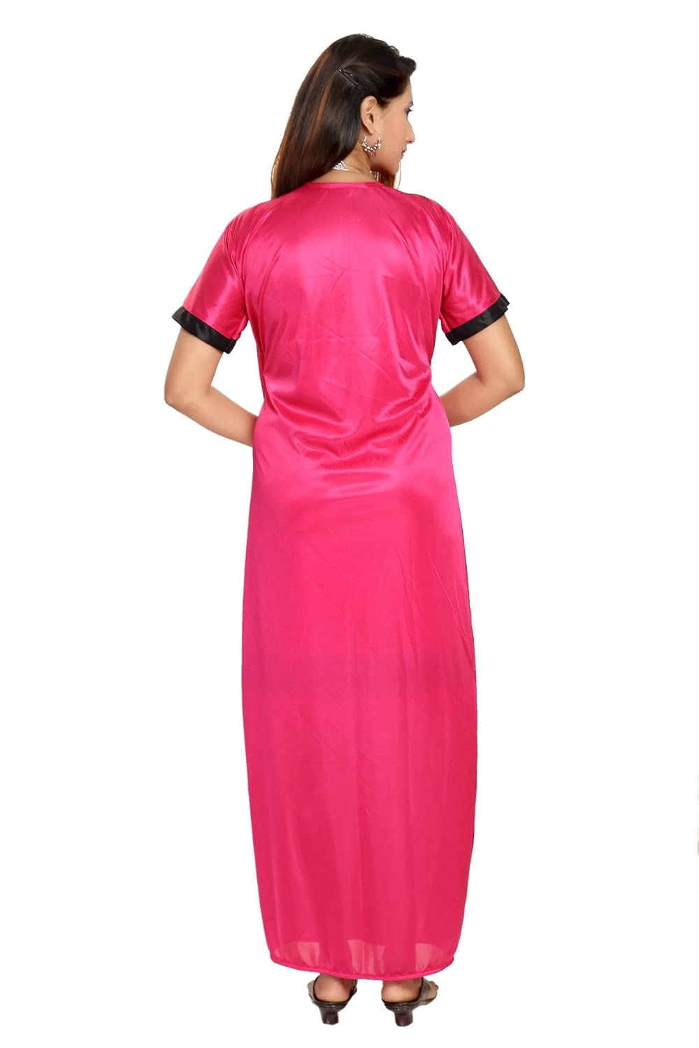 fashigo women's 2 piece satin nighty (free size)