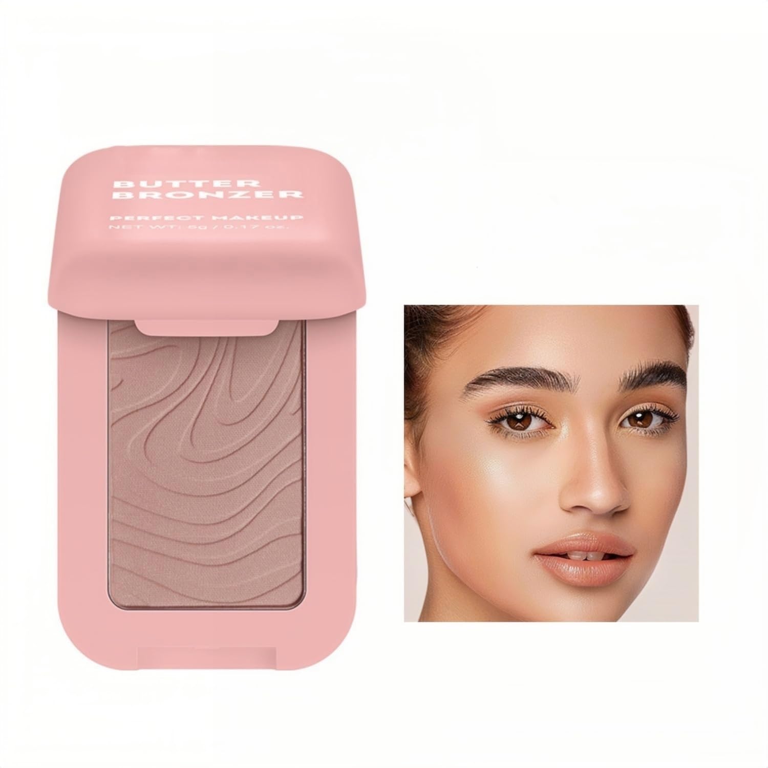 Photo 1 of Melemando 4 Color Embossed Matte Butter Bronzer, Fade and Transfer-Resistant Bronzer, Color Corrector Cosmetics for Long-Lasting Makeup