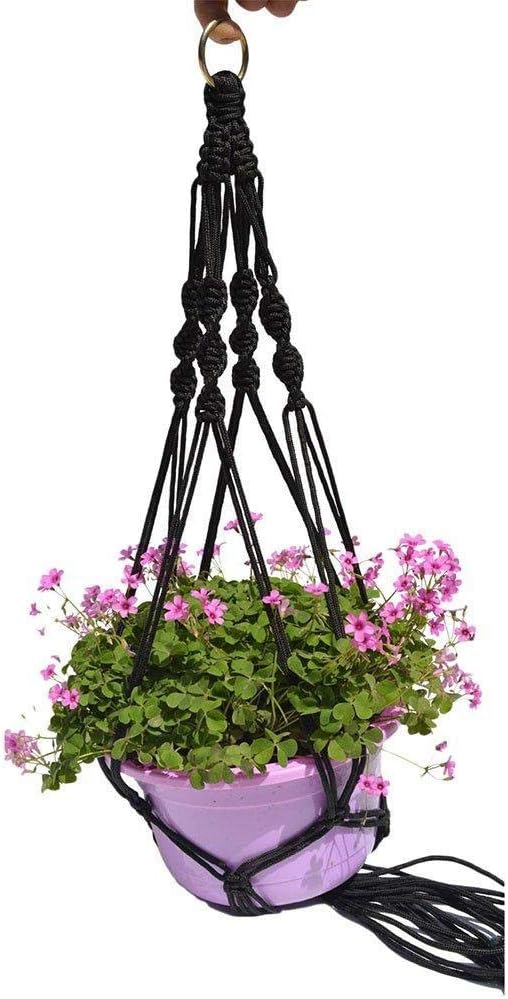Black 4 Legs Wopenjucy 1 Meter Plant Hanger Natural Jute Hemp Plant Pot Holder Macrame Rope