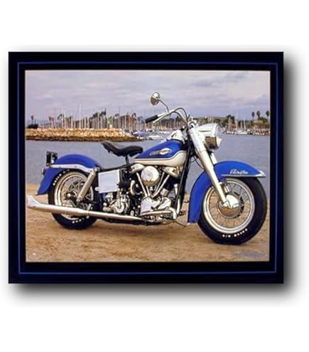 Motorcycle Wall Decor 1967 White Shovelhead Harley Davidson