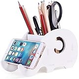 COOLBROS Elephant Pencil Holder With Phone Holder Desk Organizer Desktop Pen Pencil Mobile Phone Bracket Stand Storage Pot Ho