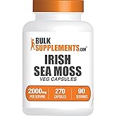 BulkSupplements.com Irish Sea Moss Capsules - Sea Moss Supplement, Irish Sea Moss - Gluten Free, 3 Capsules per Serving (2000mg), 240 Count (Pack of 1)