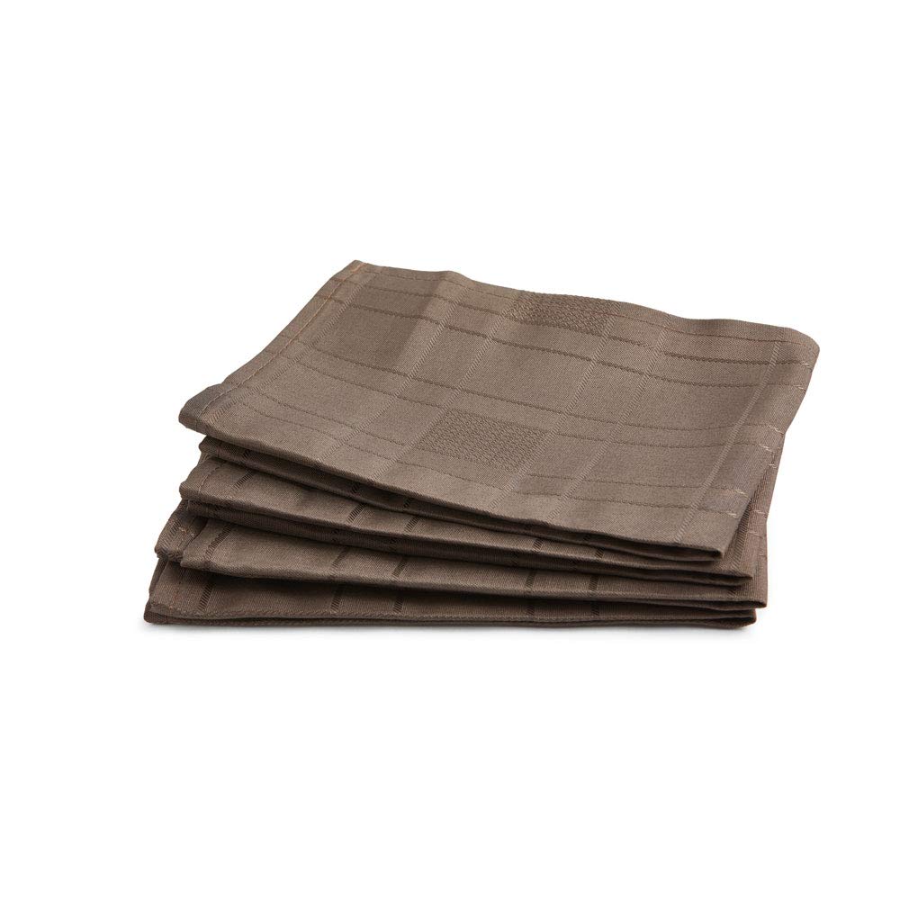 Emma Barclay Chequers - Jacquard Napkins in Chocolate - 17x17 (43x43cm)