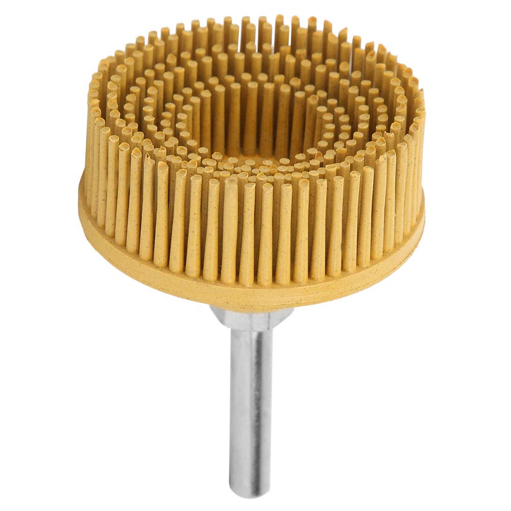 2 Inch Rubber Abrasive Brush Disc for Power Drill, Yellow Grinding Wheel for Rust Removal Metal Surface Polishing, Industrial Sanding Tool