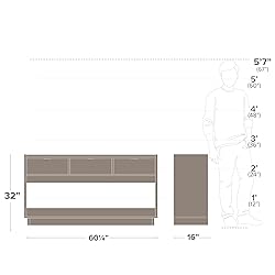 Prepac Black Simply Modern Entryway Table, Narrow