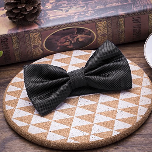 LOVTIE Tuxedo Formal Pre-Tied Satin Bow Tie,Solid Color,Adjustable Length
