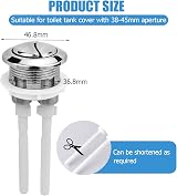 Ancable Toilet Push Button Flush Replacement Dual Chrome Round 38mm 43mm view 5