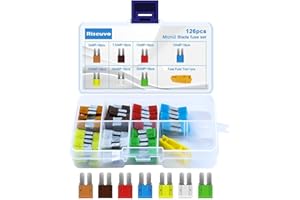 Riseuvo 126pcs Micro 2 Fuse Kit - Micro2 ATR Automotive Blade Fuses Assortment Kit for Car, Boat, RV, Truck, SUV Replacement with Fuse Puller (5A, 7.5A, 10A, 15A, 20A, 25A, 30A)