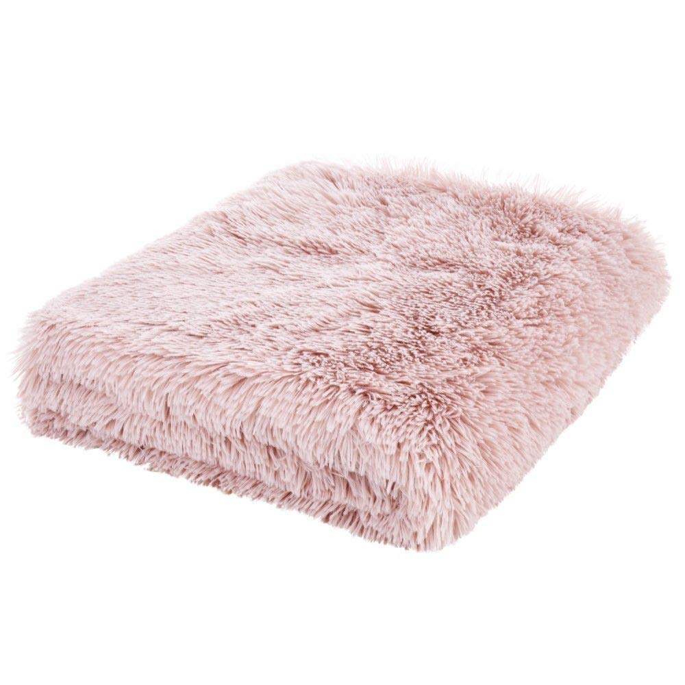 Catherine Lansfield Cuddly Deep Pile 150x200cm Blanket Throw Blush Pink