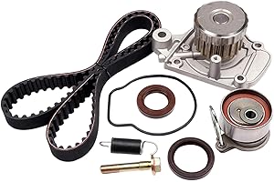ASTOU 1.7L L4 SOHC Timing Belt Kit w/Water Pump Fit for 2001 2002 2003 2004 2005 for Honda for Civic for Acura for EL Replace Engine Timing Belt Kit OEM - TS26312 TBK220WP ITM312