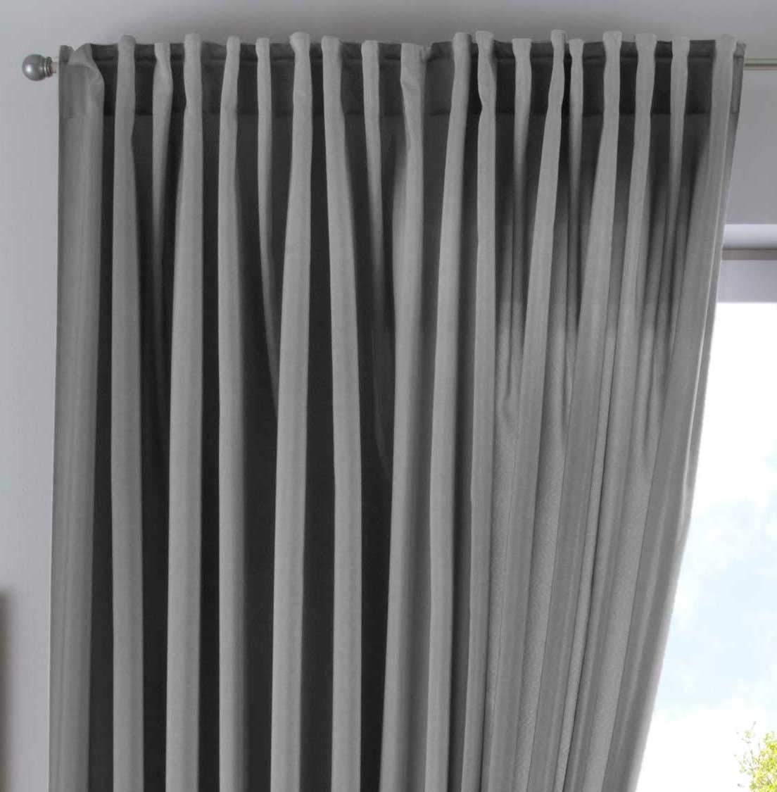 Gardinenbox Cationic JENA Curtain Concealed Loops Opaque Linen Look Curtain Mottled Curtain Tape with Tiebacks, 100% Polyester, Grey, H x W 250 x 300 cm