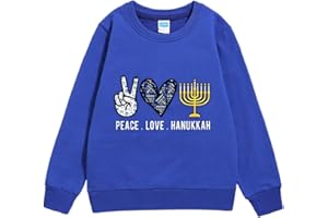 Winter Outfit for Baby Hoodie 18m Kids Hanukkah Menorah Print Warm Crewneck Sweatershirt Long Sleeve Hoodies for Teen Girls