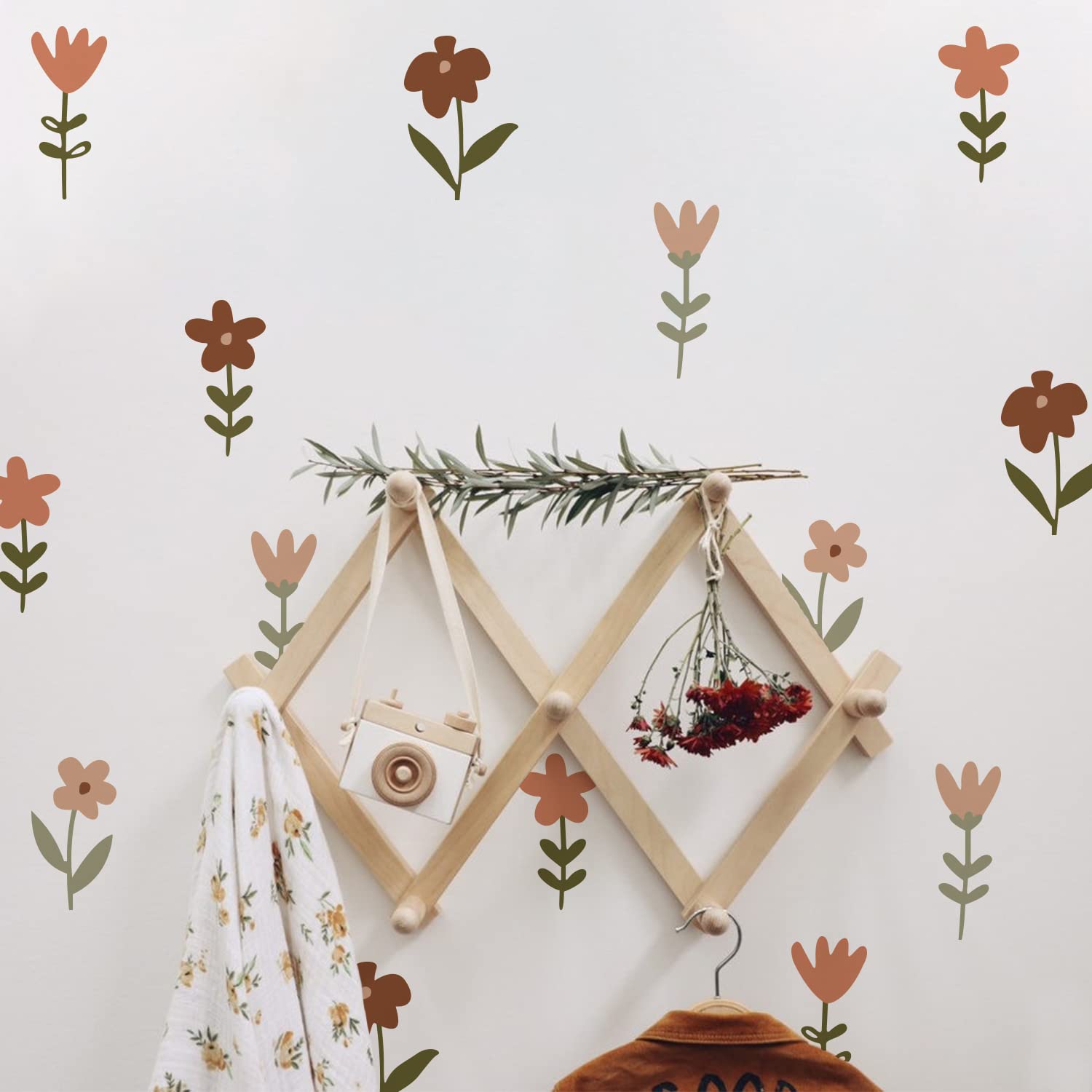 Photo 1 of YouRfocus Boho Flower Wall Decals 72 PCS, Boho Decal Sticker for Girls Living Room Playroom Nursery, Removable Decals Kids Room Decor Vinyl Murals DIY Cute Decorations (12 Sheets)