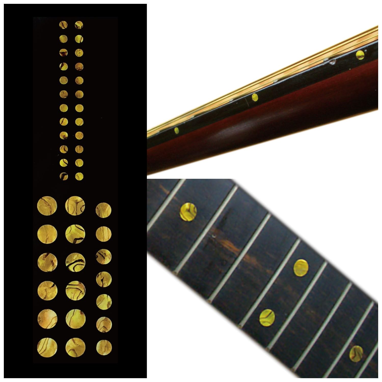 Inlay Sticker Fret Markers for Guitars & Bass - Custom Dots Set - Ocher, F-085CD-OC-AZ