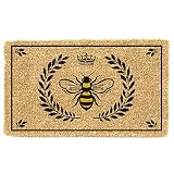 Abbott Coir Fibre Doormat, Bee in Crest, Natural Material