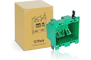 CycevSun 2 Gang Electrical Box Old Work Outet Box, PVC, UL Listed, 12 Pack