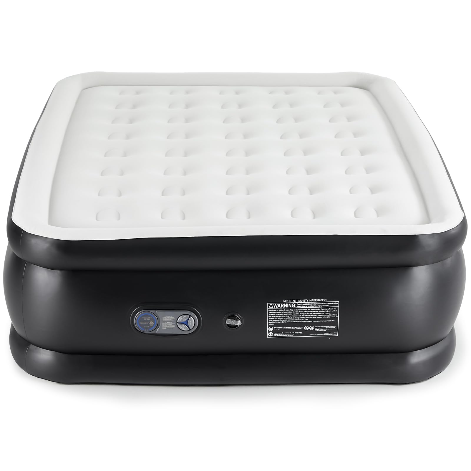 DUMOS Air Mattress Queen with Built in Pump- 22 inch Inflatable Blow Up Airbed, Double Height Air Bed for Home & Camping, Non-Slip Bottom Design, Weight Capacity 660 lbs