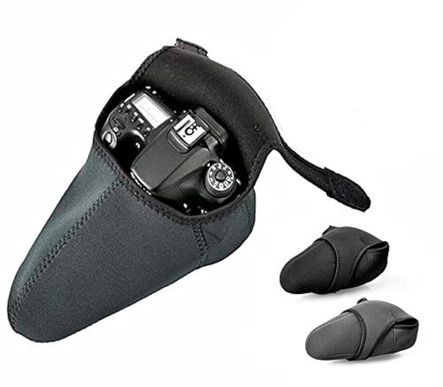 Medium Camera Bag Case in Black Grey NeoPRENE DOUBLEFACE MEDIUM BAG Compatible with Nikon Compatible with Canon Pentax Sony ETC.