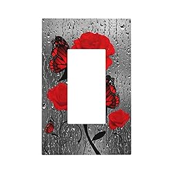 Blush Pink Gray Rose Flower 1 Gang Rocker Outlet