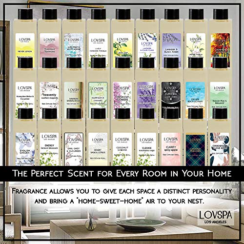 LOVSPA Tobacco Flower Reed Diffuser Oil Refill with Replacement Reed Sticks - A Floral Blend of Tobacco Flower, Vanilla Bean, Spicy Orchid, Warm Tonka - Natural Essential Oils - Made in The USA