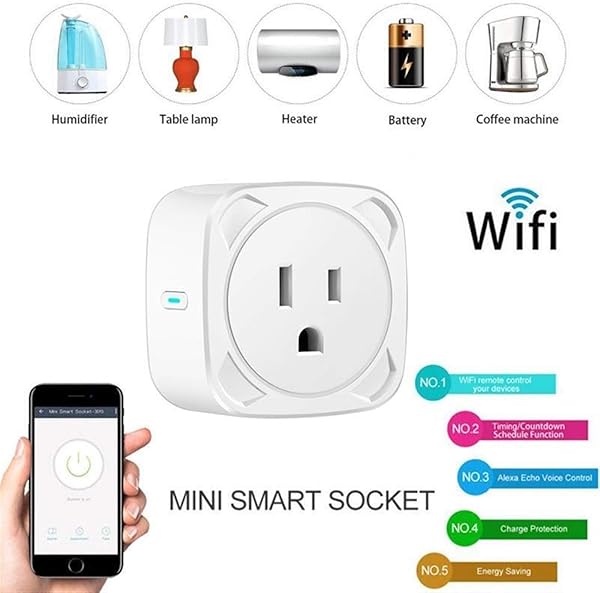 Tragbar WIFI Wireless Remote Sockel Smart Timer Stecker Sprachsteuerung USEUUK Home Fire Brandschutz PC Smart Power Sockel USEUUK Stecker Mini WiFi Buchse Bundle US