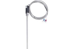 PT100 Temperature Sensors Three-Wire System Thermocouple Probe 200mm / 7.9in with Wire 2000mm / 78.7in ‑200‑450℃