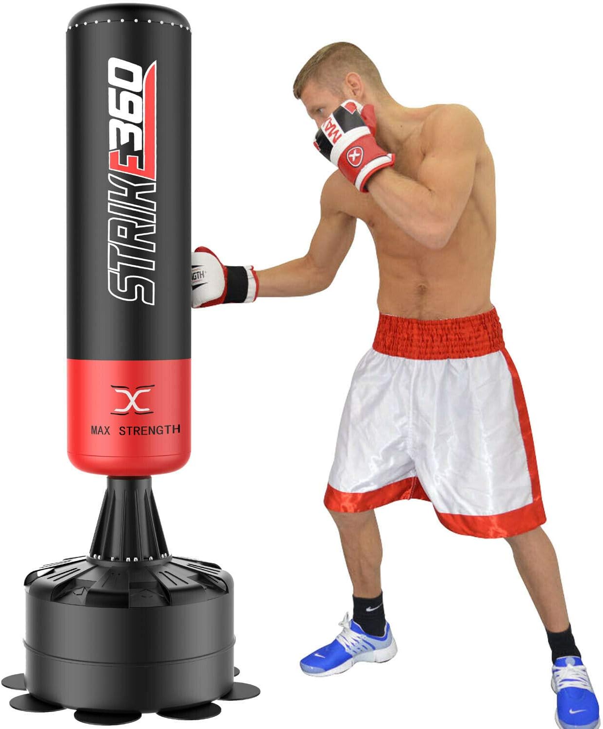 MAXSTRENGTH Strike360 6FT Free Standing Boxing Punch Bag kickboxing