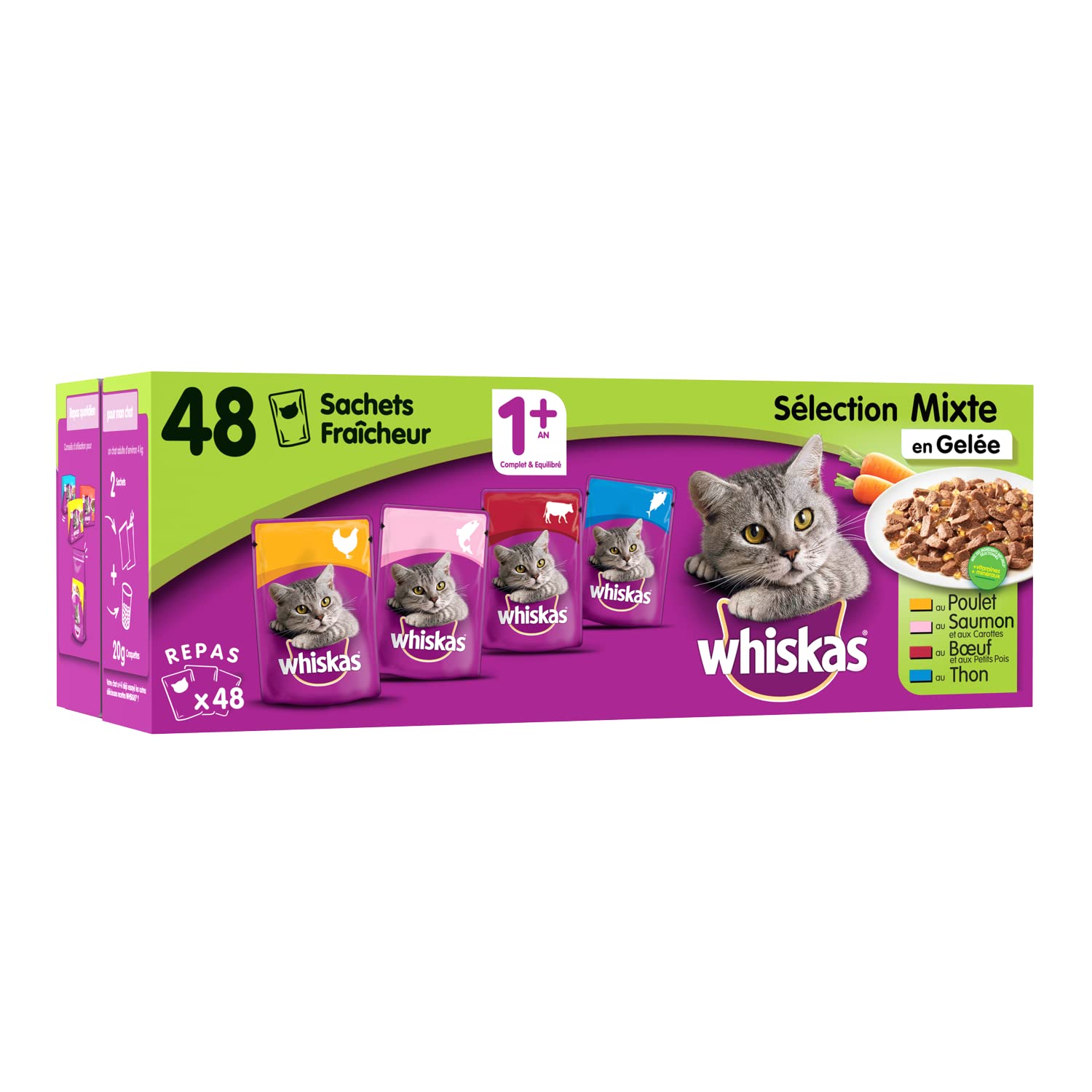 Whiskas Meat and Fish Fresh Sachets in Gravy, for Cats
