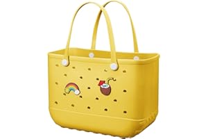 BAONAT Beach Bag Rubber Tote Bag - Waterproof Travel Bag for Women Washable Tote Bag Handbag for Sports Beach Market Pool