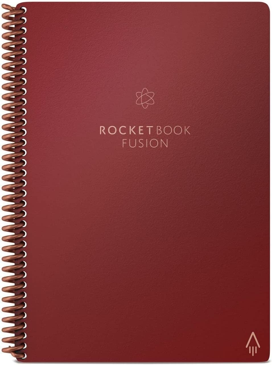 Rocketbook Fusion Smart Wiederverwendbares Notizbuch, To-Do-Listen y Notizvorlagen-Seiten | 1 Pilot Frixion Stift y 1 Mikrofasertuch, Executive - Rot