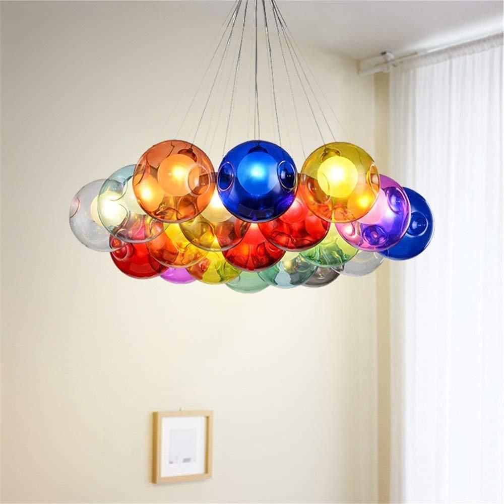 Luminaire coloré en verre boule pendentif bricolage clair G4 savon