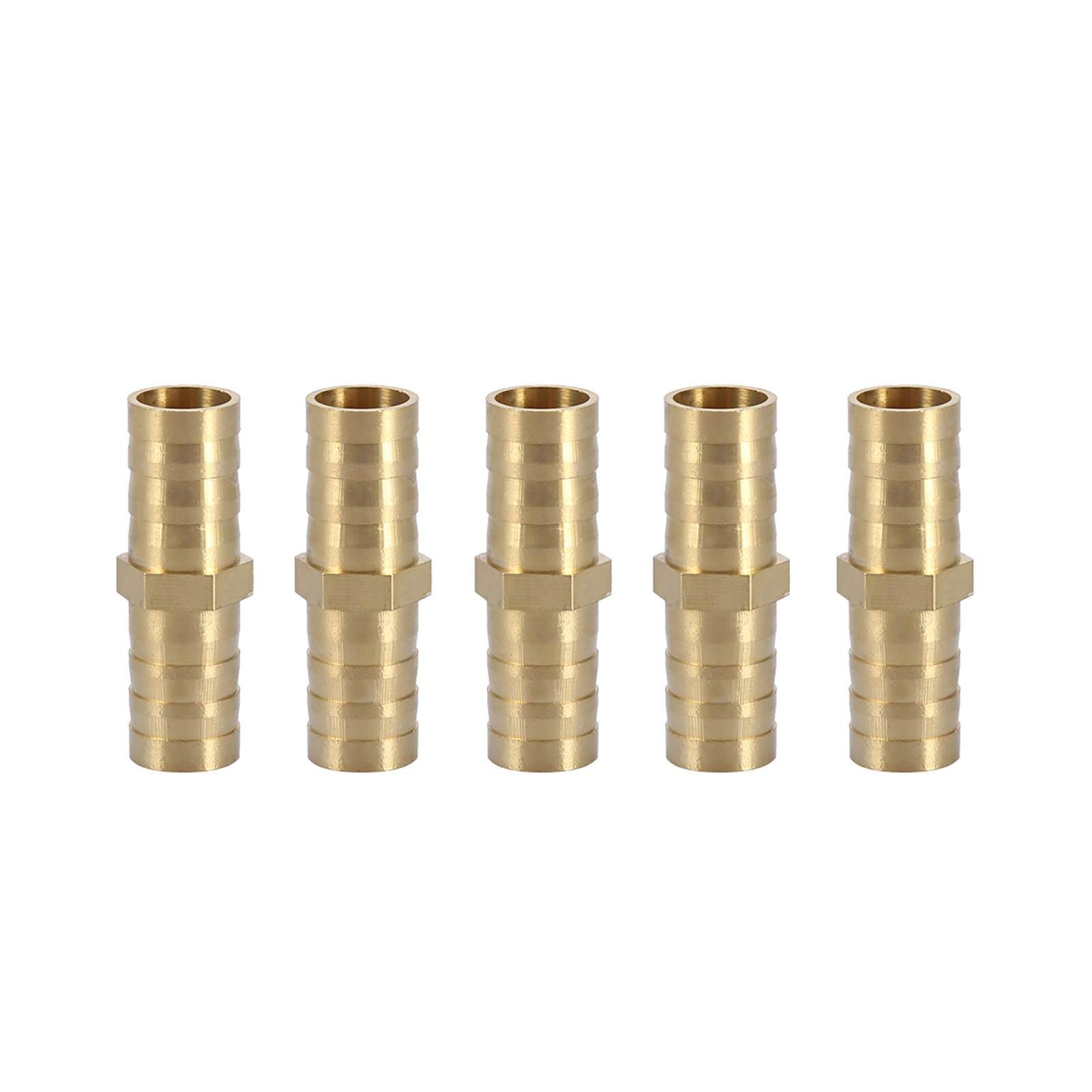 Brass Barbed Straight Connector Fitting Water Hose Pipe Tube Coupler Joiner Adapter 6 8 10 12 14 16 20mm 10mm 5pcs Water Hose Connector Brass Pipe Fitting