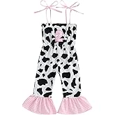 Pudcoco Baby Girls 1st 2nd Birthday Outfit Cowgirl Romper Sleeveless Straps 1 2 Plaid Embroidery Jumpsuit Summer Clothes