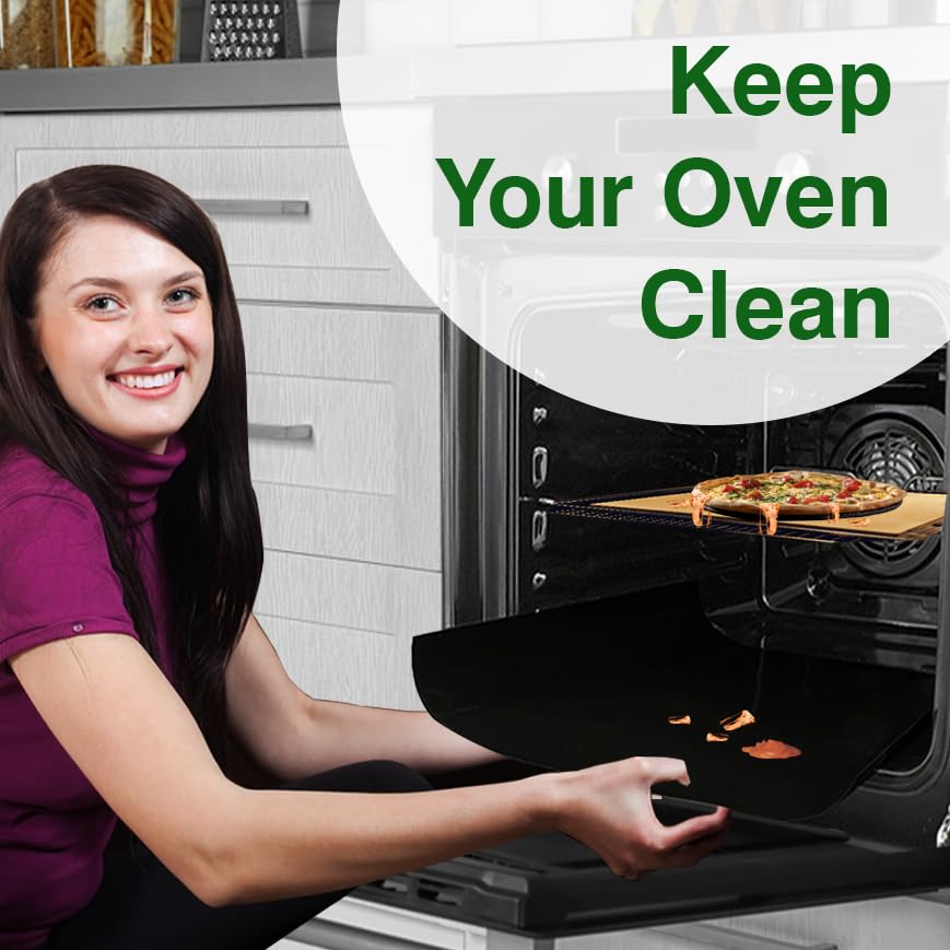 Oven Liners for Bottom of Oven, 2 Pack Large Thick Heavy Duty 100 Nonstick Reusable Teflon