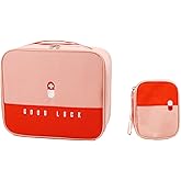 TOPASION Cute Pink Empty First Aid Bags, Travel Medicine Bag for Women and Girls, Medical Supplies Organizer Bag, Portable Kit for Traveling, Car, Home, Camping, Office, Hiking, Outdoor