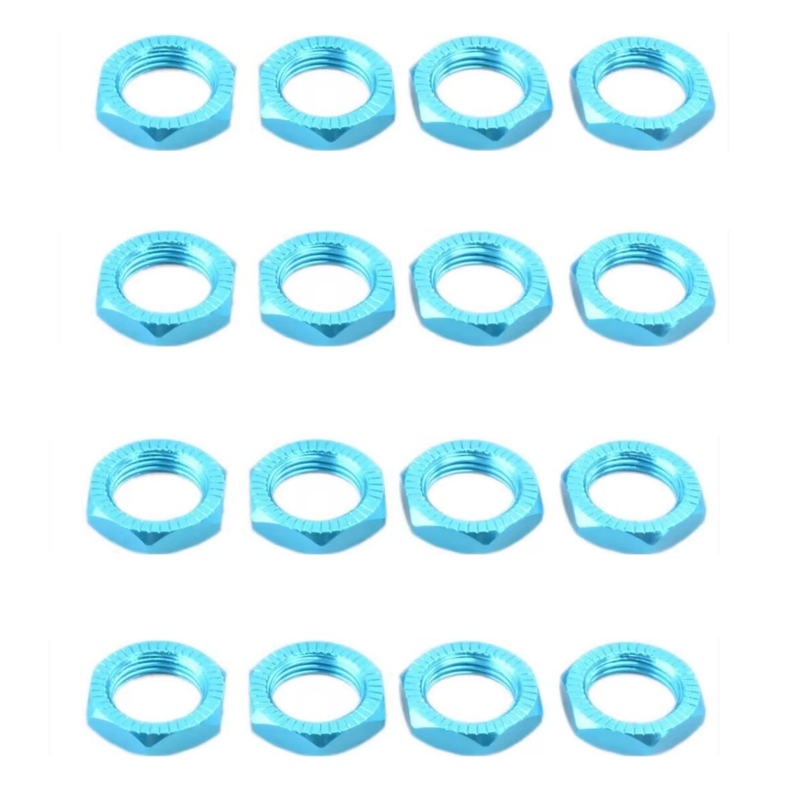 Photo 1 of SDSLD 16pcs Aluminum Wheel Nuts 17mm Thread for 1/7 1/8 RC Model Car Trucks Off Road ARRMA 6s Karton Typhon Mojave HSP Redcat Himoto Upgrade Part Blue