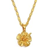WiDii Hawaiian Jewelry for Women, Hawaiian Hibiscus Flower Pendant Necklaces, Hibiscus Jewelry for Women Hibiscus Accessories Flower Mother Gifts