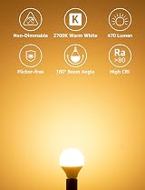 Lepro E14 LED Light Bulb 4.2W 470lm 2700K Warm White Pack of 6 view 2