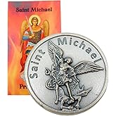 Westmon Works St Michael Police Prayer Gift Set with Metal Token and Saint Holy Card for Officers