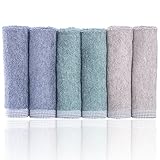 YoulerTex Premium Bamboo Washcloths, 6 Pack 13inch x 13inch, Extra Soft High Absorbent Face Towels, Perfect Washcloths for Adult, Elderly, Kids, Baby
