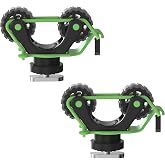 2-Pack Anti-Slip Kayak Track Paddle Holders for 0.8-1.3 Inch Shafts | Plastic and rubber holders include two replacement bungee cords, buckles and T-bolt mounts.