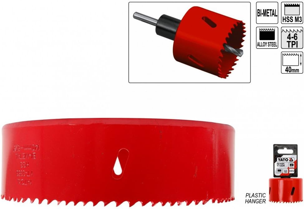 Yato YT-3353 Bi-Metal Hole Saw, 140 mm Diameter, Red