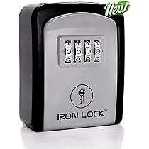 Weatherproof Key Lock Box With 4-Digit Combination - Heavy Duty Wall Mounted Key Safe For Outdoor Use