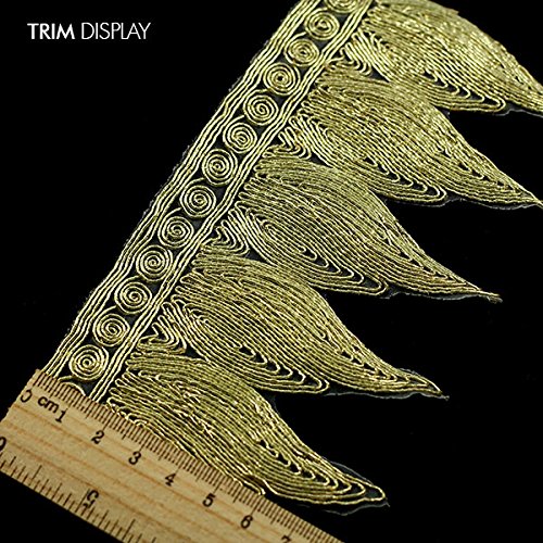 5yards Gold Metallic Trim Lace African Guipure Lace Fabric Ribbon Embellishment Applique Patch Wedding Costume Trimming T1037