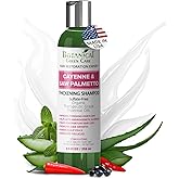 Cayenne & Saw Palmetto Biotin Shampoo for Thinning Hair – Vegan Volumizing Shampoo for Fine Hair with B Vitamins Argan Oil, Strengthening, Paraben, Silicone and Sulfate Free. Made in USA
