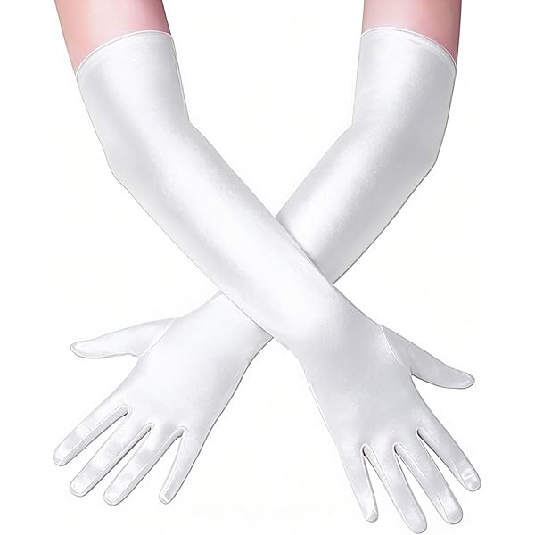 Amazon.com: HZMM Long Satin Gloves - 21 Inch Elbow Length Opera